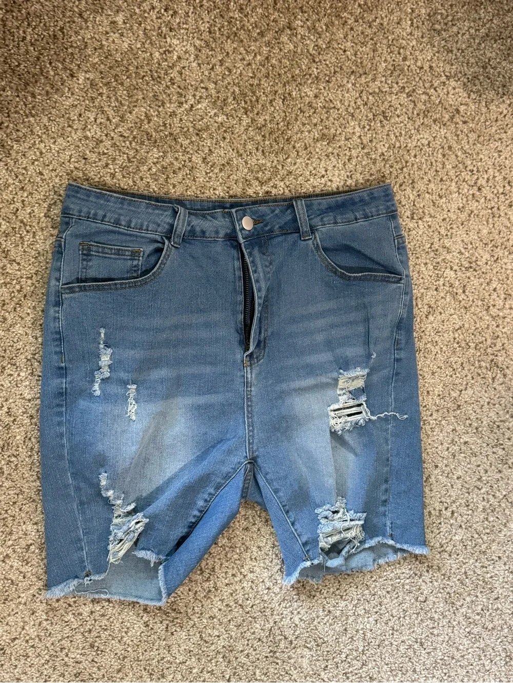 Distressed Blue Denim Men’s Shorts